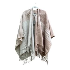 NEW Soia & Kyo Open Front Shawl Fringed Edges Pink Beige Women's One Size NWT